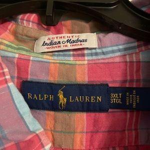 Ralph Lauren Short Sleeve Plaid Button Up (Authentic Indian Madras) 3XL
